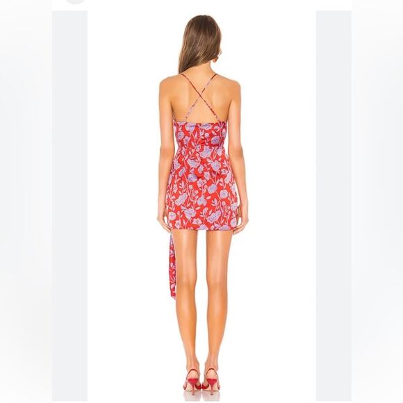 Lovers + Friends Kamala patterned mini red an lilac mini dress xs - Picture 2 of 10